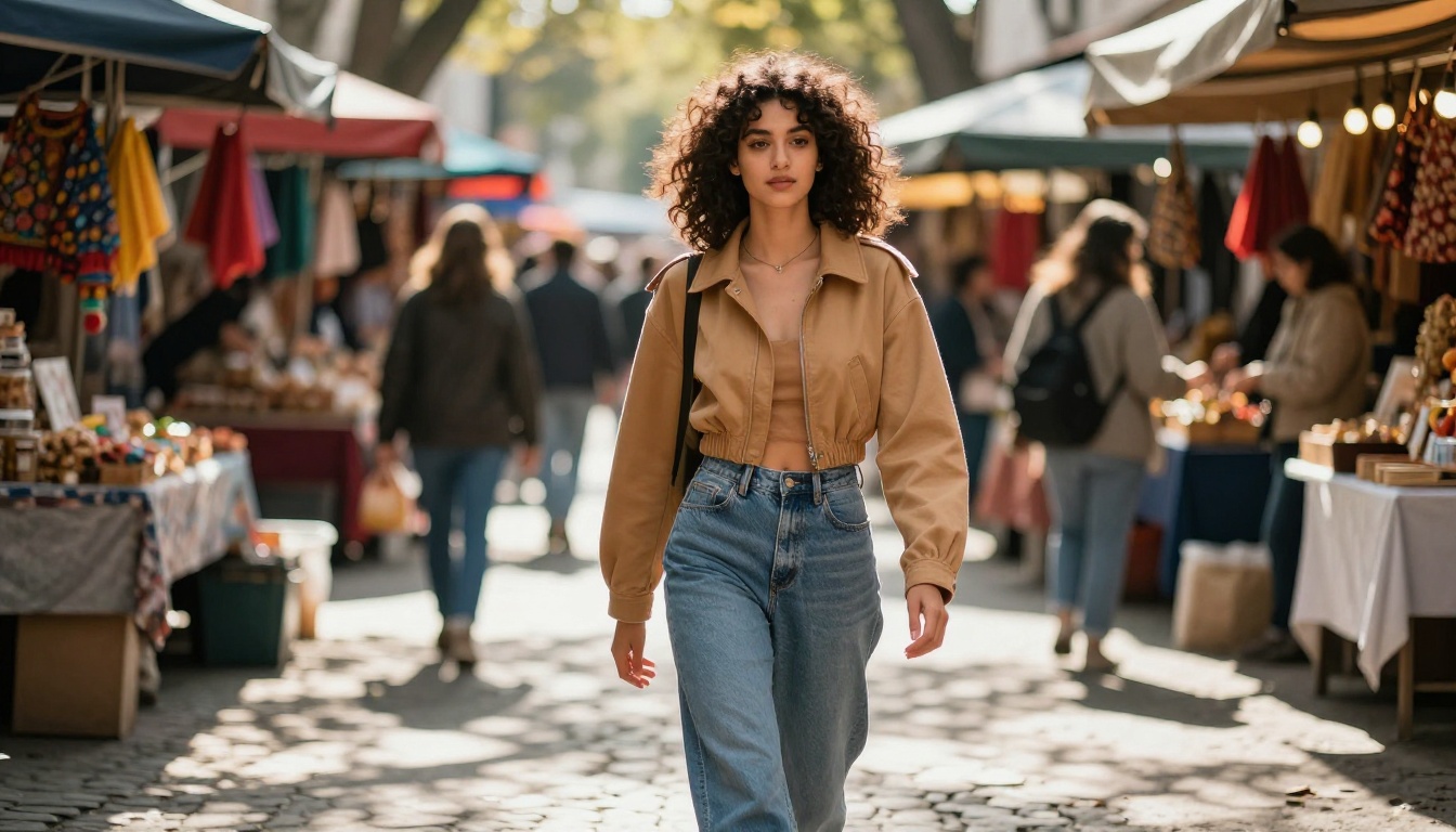 Dynamic street style portrait with natural light