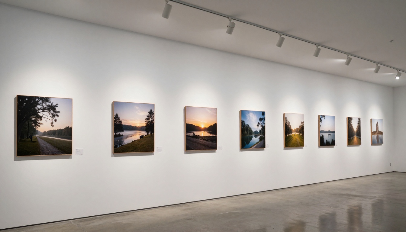 Art gallery displaying AI-generated images representing the range of possible outputs Art gallery displaying AI-generated images representing the range of possible outputs