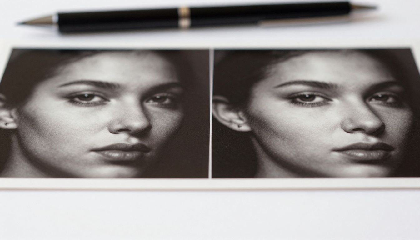 Blur-to-sharp comparison of a printed photograph showing pixel-level detail difference Blur-to-sharp comparison of a printed photograph showing pixel-level detail difference