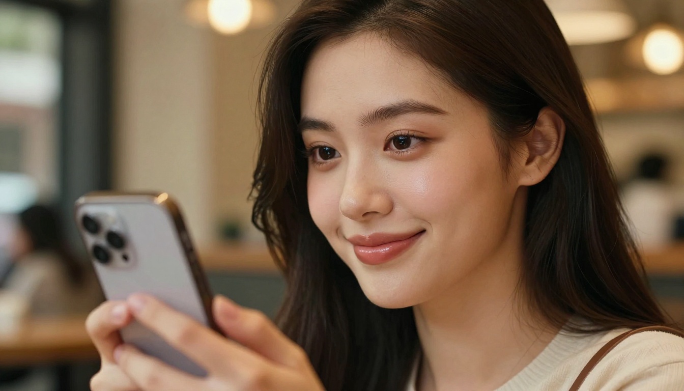 Confident woman taking a selfie in a warm urban coffee shop with beautiful bokeh background Confident woman taking a selfie in a warm urban coffee shop with beautiful bokeh background