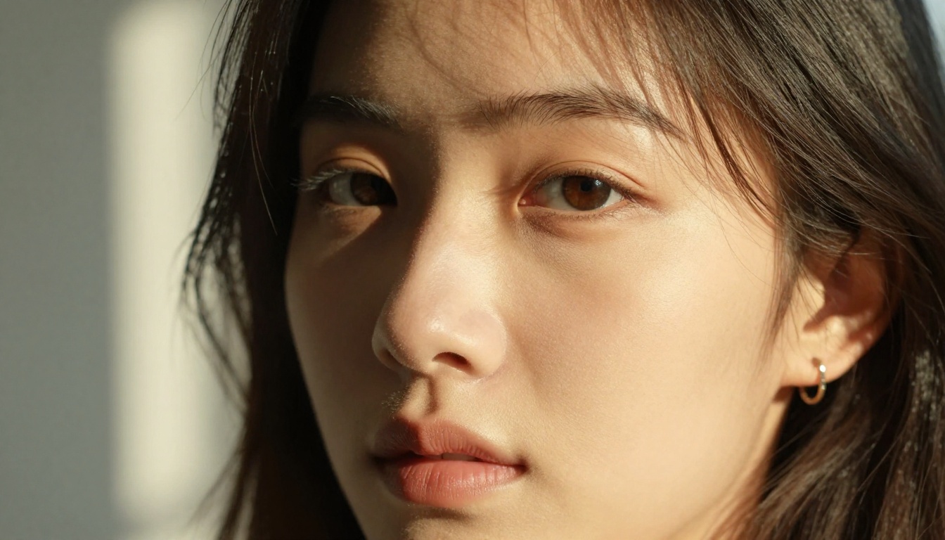 Cinematic close-up portrait with natural split window lighting
