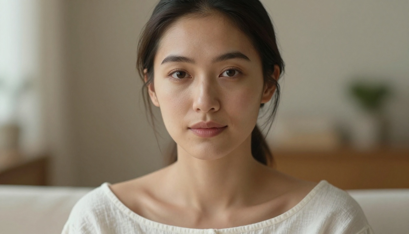 Natural portrait of woman with window light, confident expression