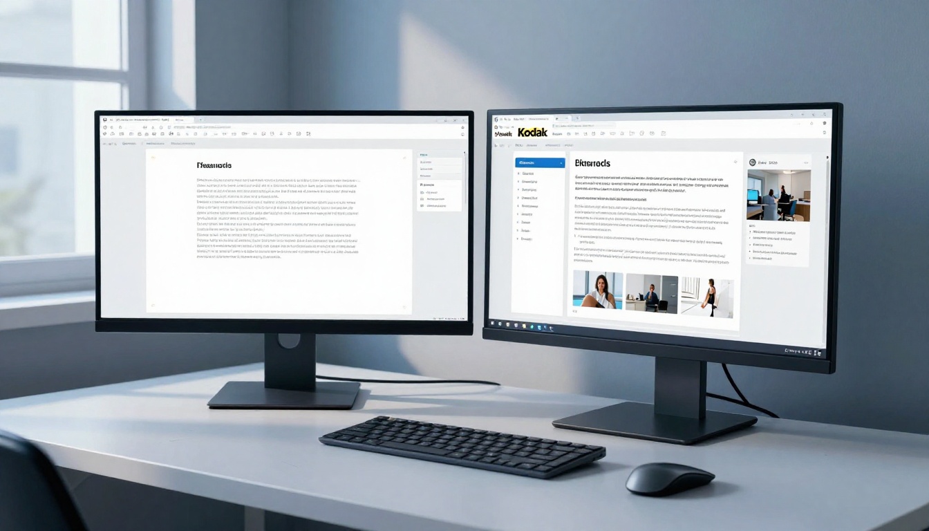 Side-by-side dual monitor content comparison