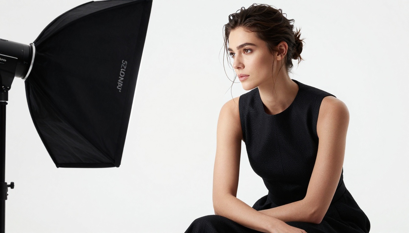 Professional studio portrait with dramatic Rembrandt lighting showing precise skin detail and natural hair rendering in 8K RAW photography