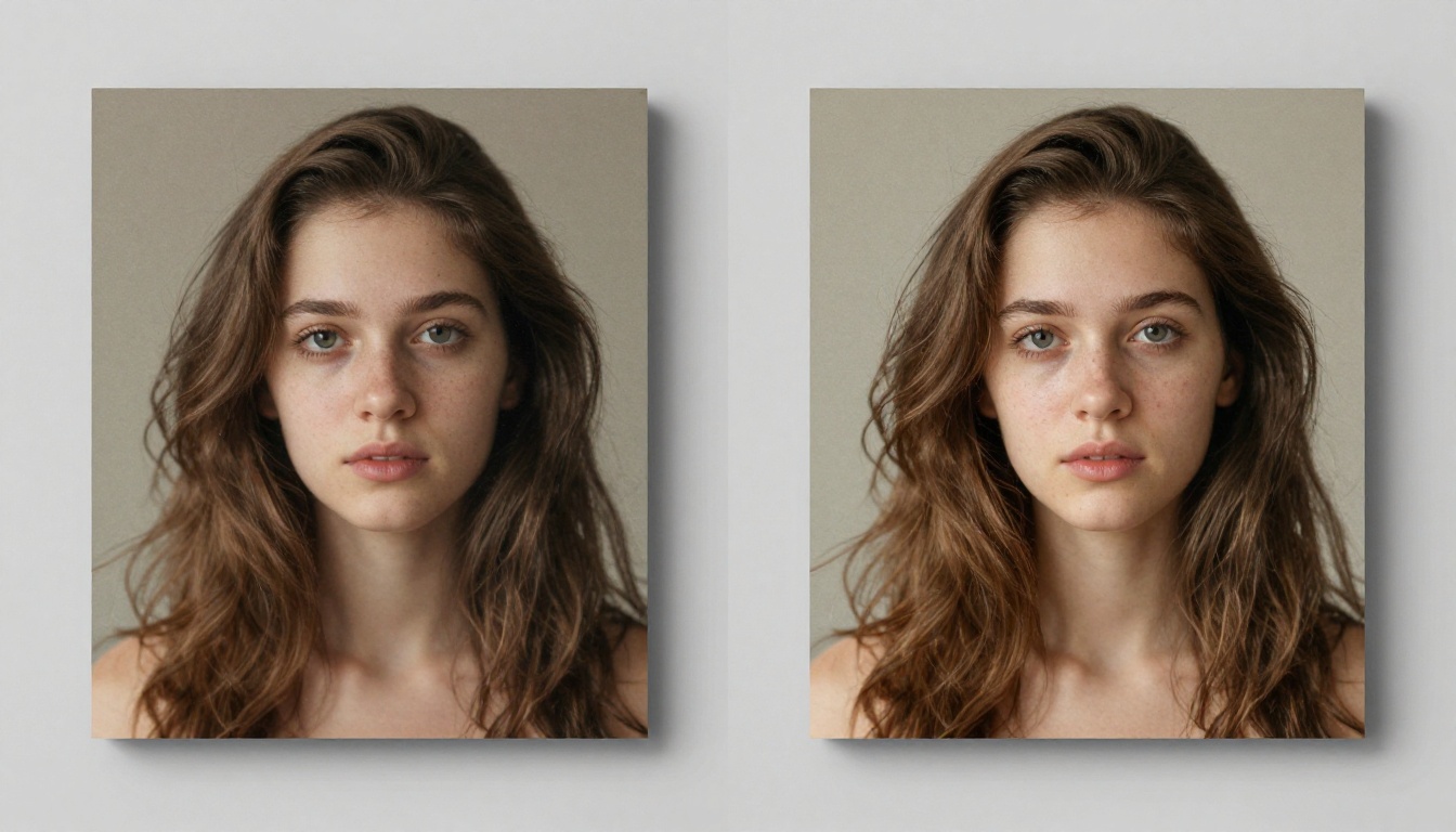Before and after comparison of blurry vs sharp AI photo upscaling result