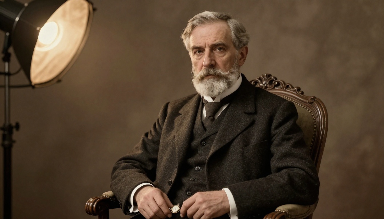 A beautifully restored and colorized portrait of a dignified gentleman from the 1920s A beautifully restored and colorized portrait of a dignified gentleman from the 1920s