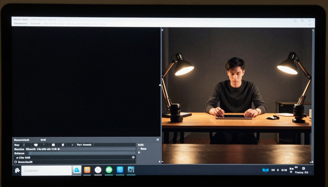 Monitor showing before and after comparison of 16:9 versus 9:16 video format