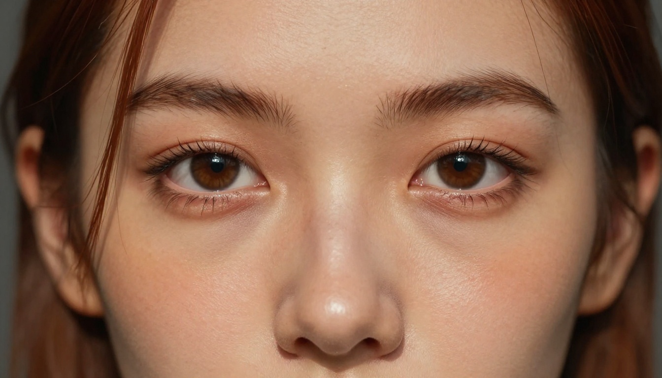 Extreme close-up of a photorealistic AI-generated actress portrait