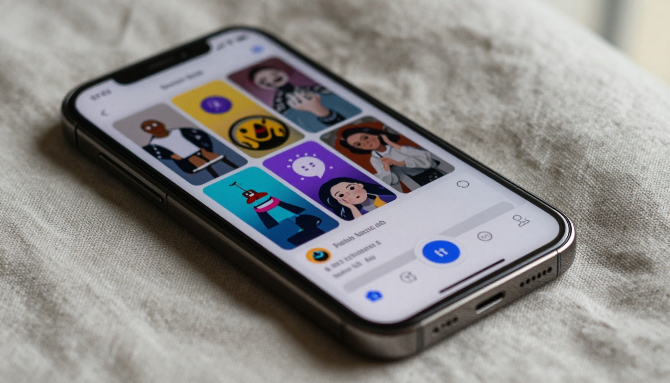 Smartphone showing a mobile AI design app generating a colorful sticker in real time