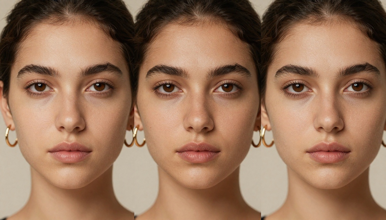 Character triptych showing consistent facial features across three angles
