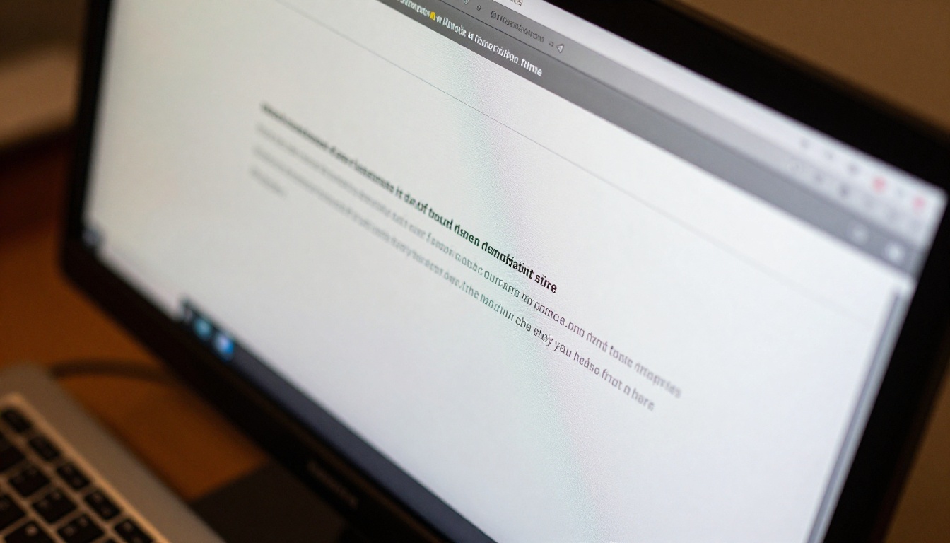 Close-up macro shot of a monitor screen showing an AI generation prompt input field in sharp focus, keyboard blurred in foreground