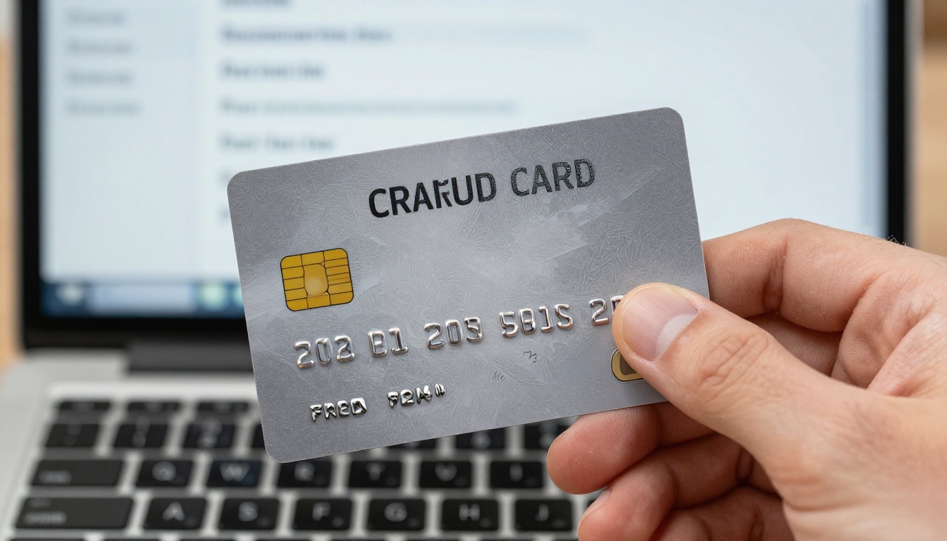 Macro close-up of a hand holding a credit card over a keyboard with a subscription pricing page blurred in the background