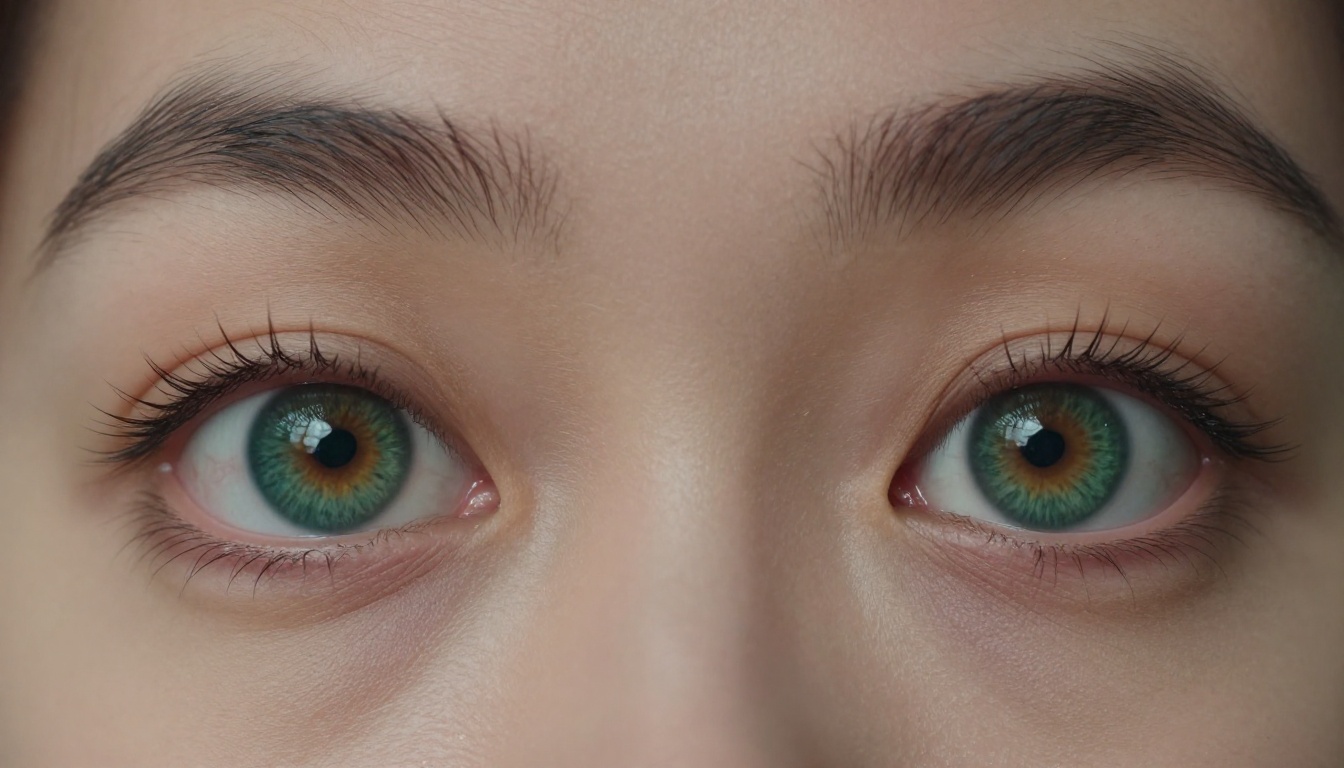 Close-up of AI-generated eyes showing perfect natural detail and symmetry