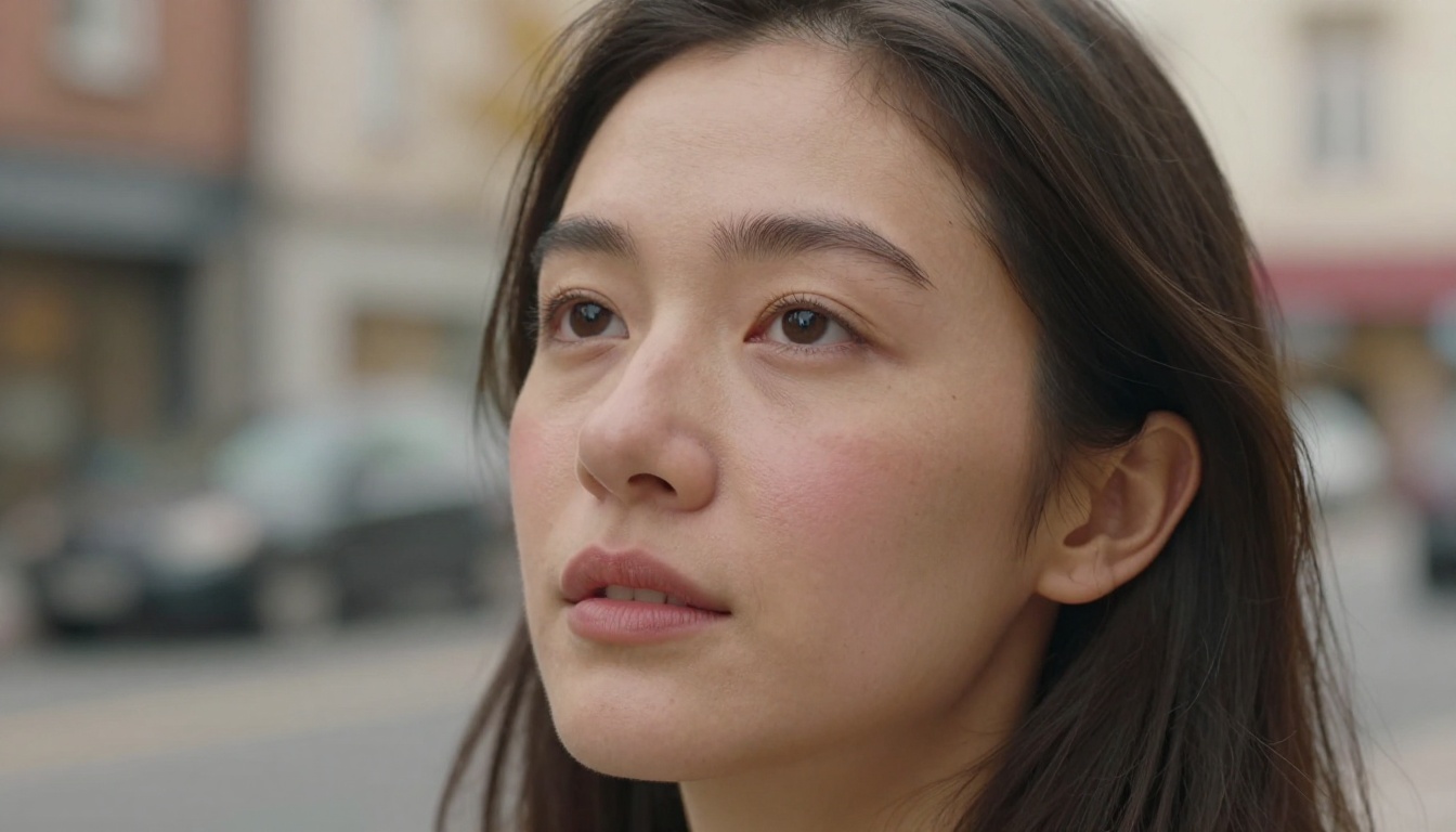 Natural skin texture portrait showing realistic pores and subsurface scattering