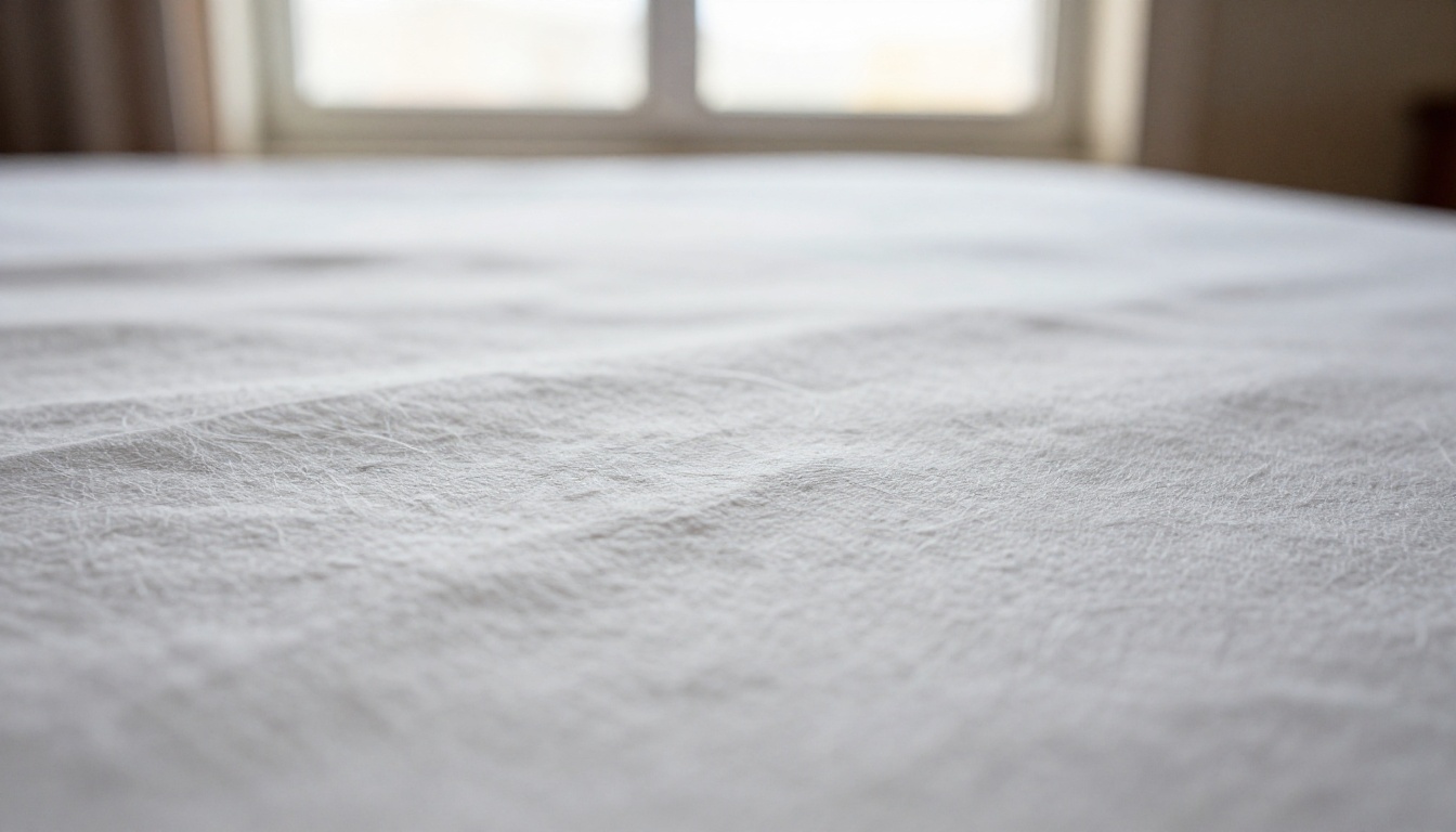Close-up macro shot of paper watermark showing invisible embossed fiber patterns in white cotton sheet
