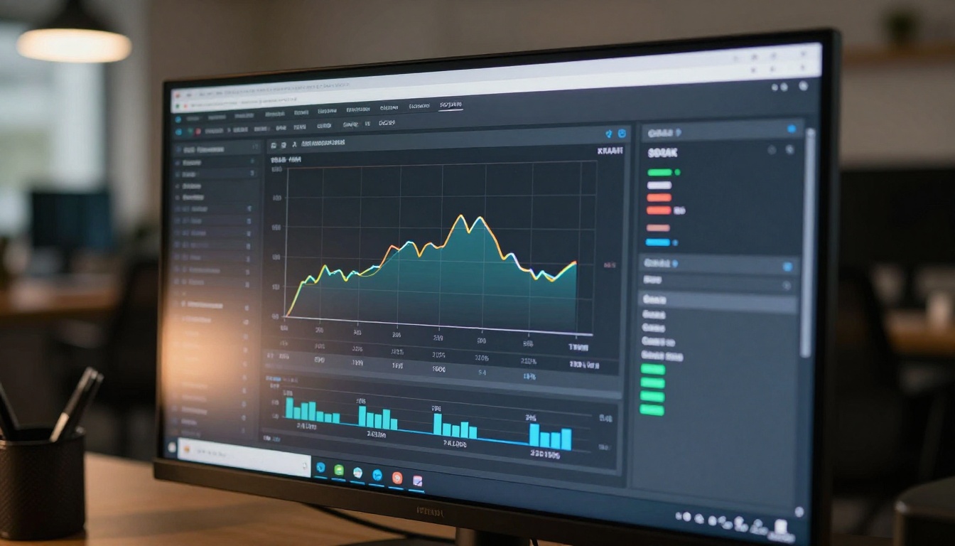 Monitor screen showing GPU VRAM usage statistics during AI video processing