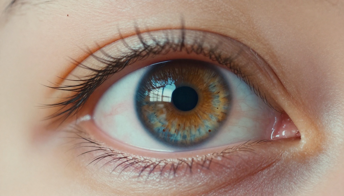 AI eye reflecting synthetic media frames