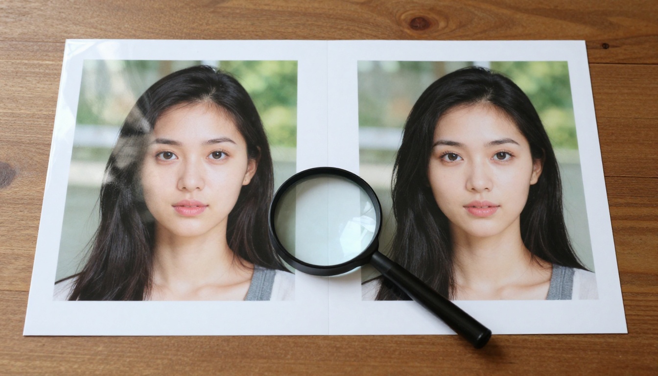 Split screen lightbox comparison of authentic vs AI-generated video frame
