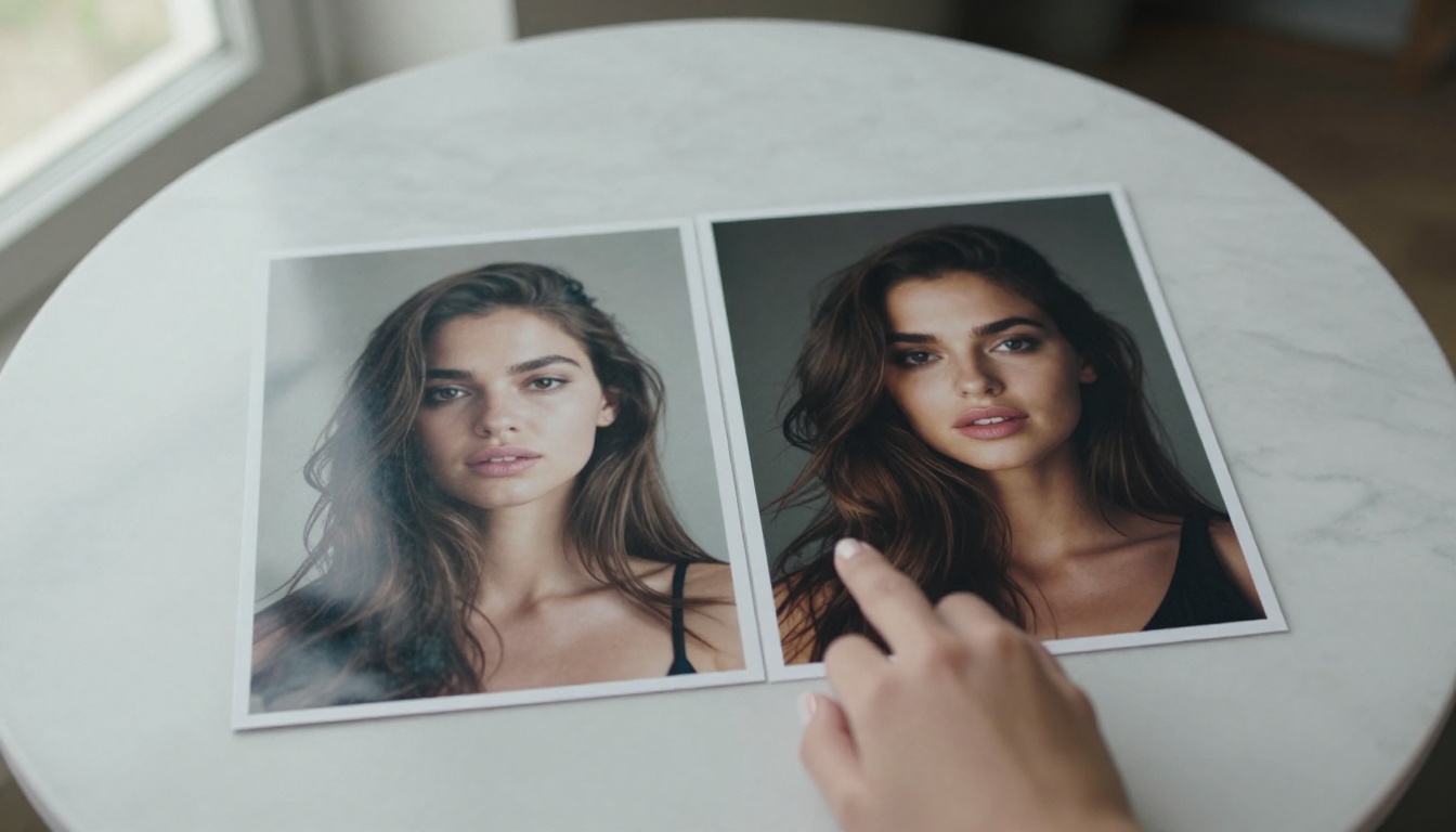 Comparing stock photo quality versus AI generated photorealistic image