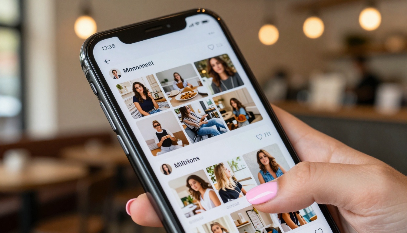 Phone showing viral social media feed with high engagement content