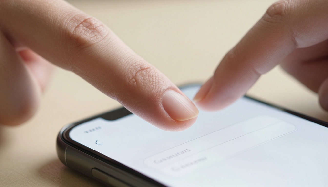 A finger touching a smartphone screen with a clean AI text input interface A finger touching a smartphone screen with a clean AI text input interface