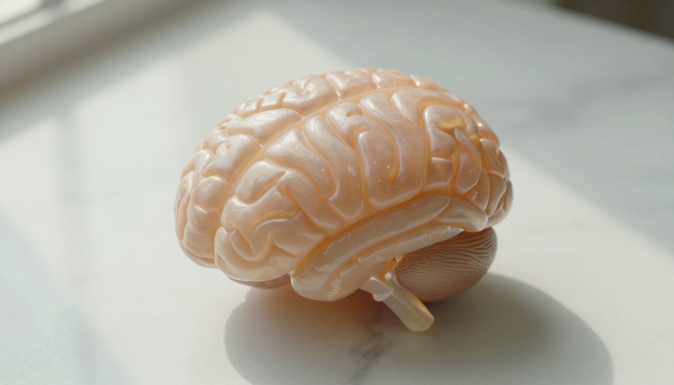 Close-up brain model representing AI learning structure