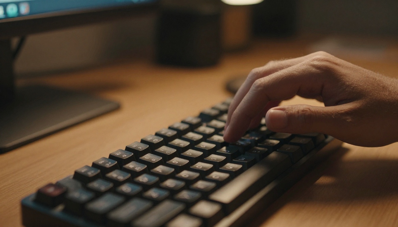Hands typing on a mechanical keyboard in focused work session