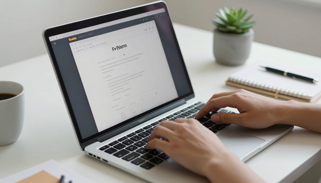 Team uploading a PDF to create a digital catalog on a laptop