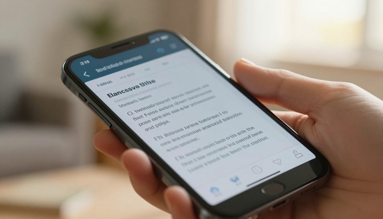 Smartphone displaying a mobile-responsive digital flipbook held in a woman's hand against a warm living room background