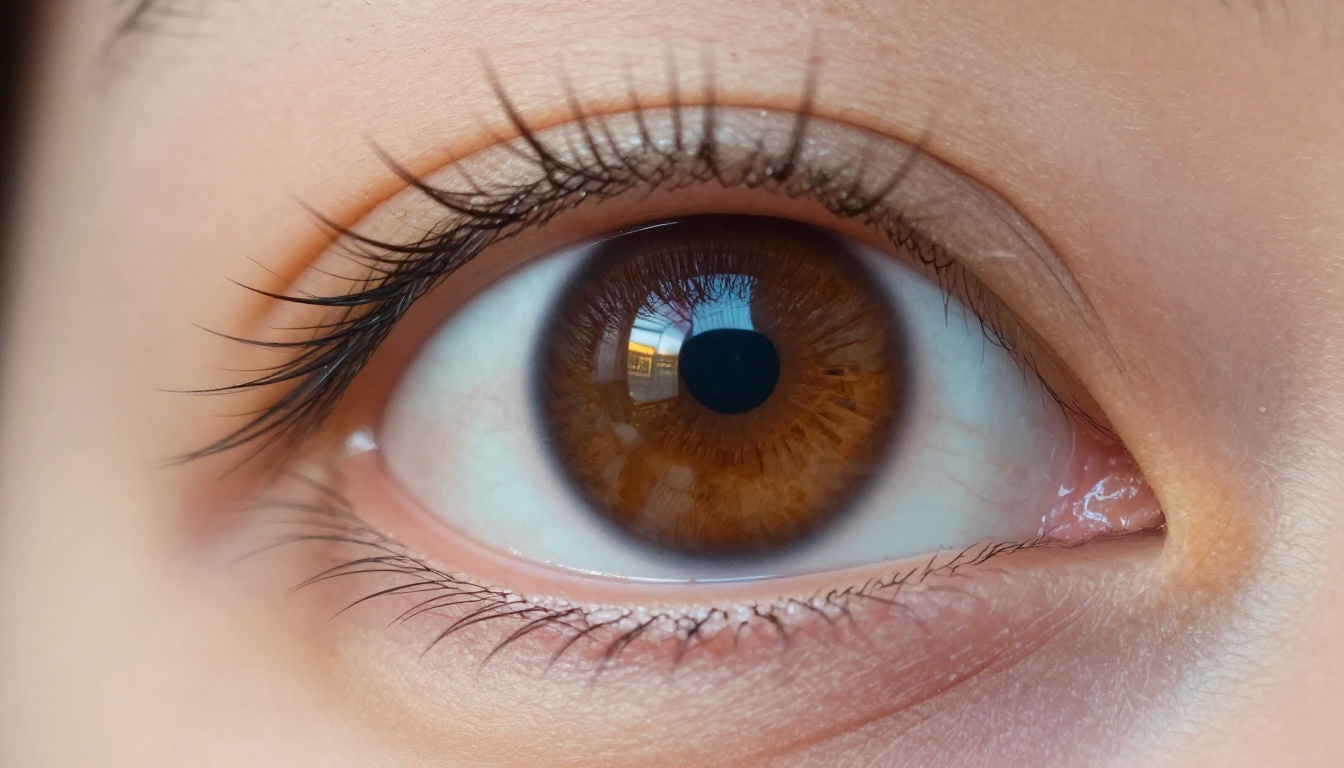 Hyper-detailed close-up of a human eye reflecting analytics data from a monitor screen Hyper-detailed close-up of a human eye reflecting analytics data from a monitor screen