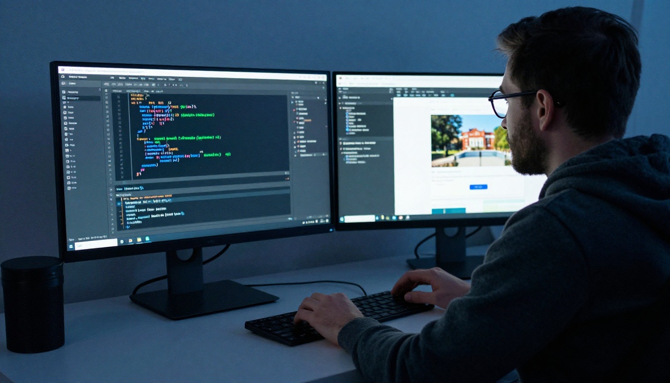 Web developer embedding flipbook on website with code editor