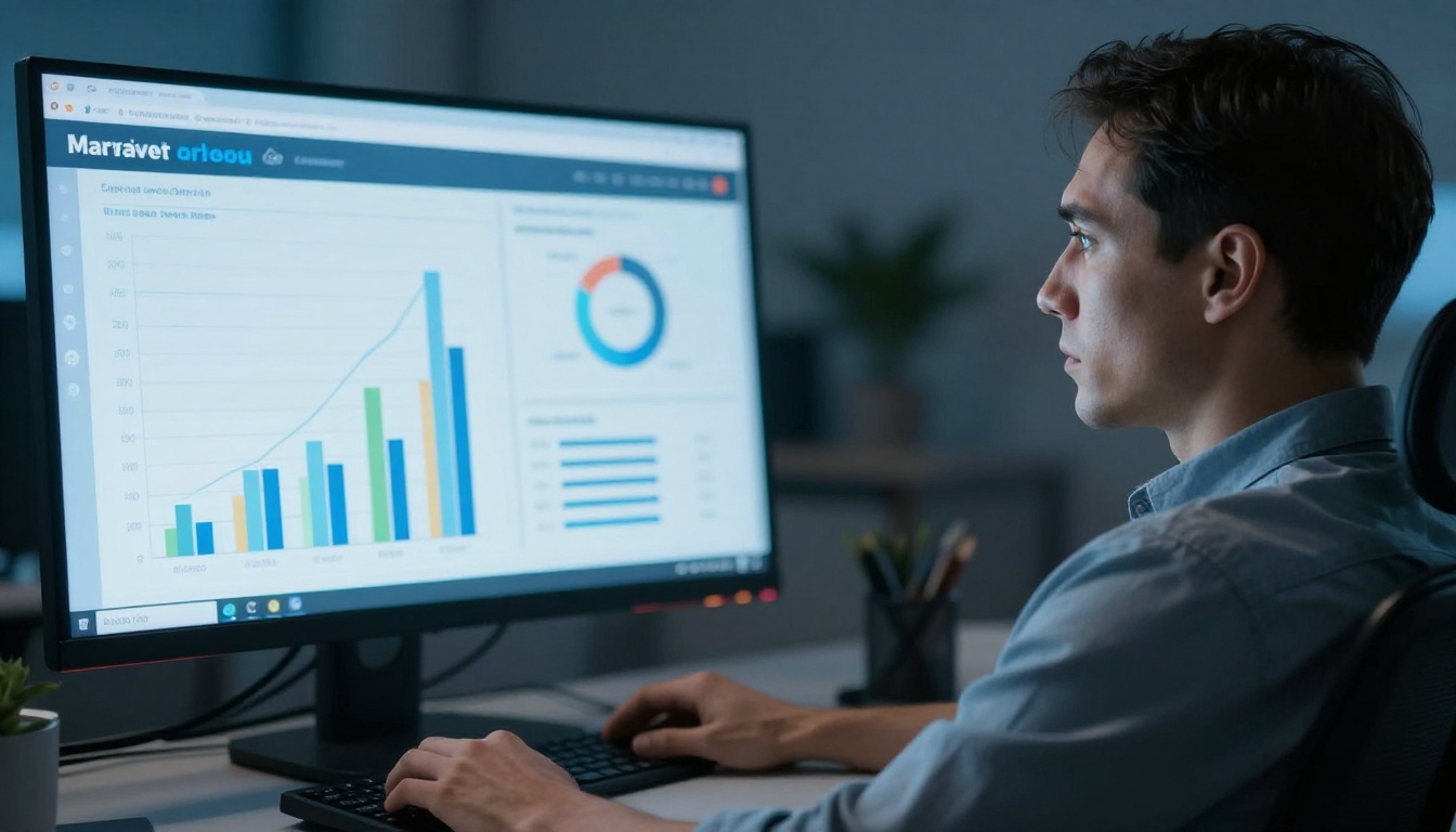 Marketing analytics dashboard showing flat performance curves Marketing analytics dashboard showing flat performance curves
