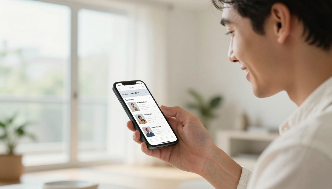 A man holding a smartphone showing a beautifully responsive mobile-optimized digital flipbook