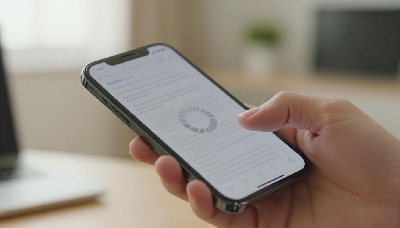 A smartphone displaying a PDF stuck loading with a spinning indicator