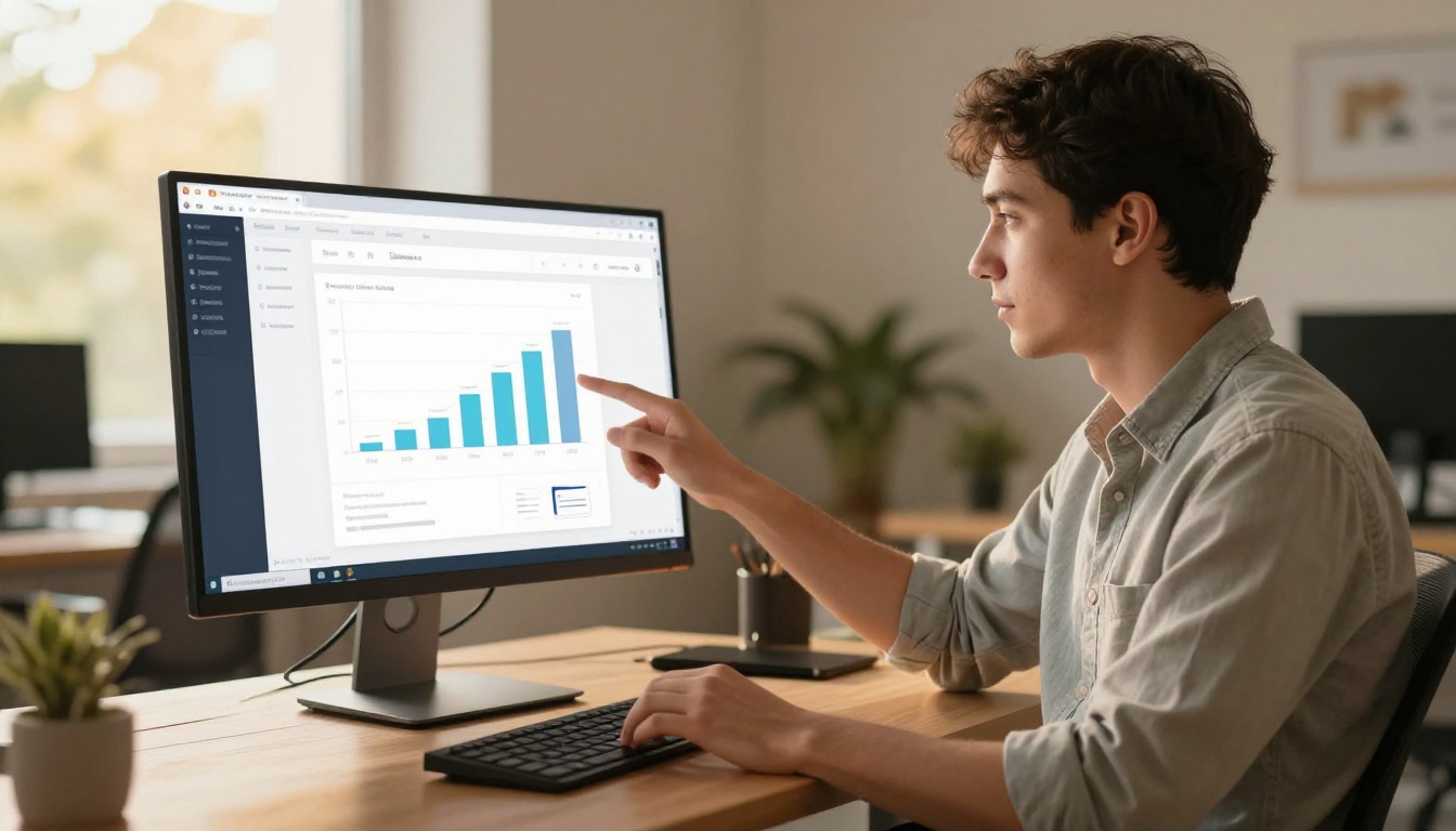 Man dragging PDF file to upload zone on a modern web application dashboard