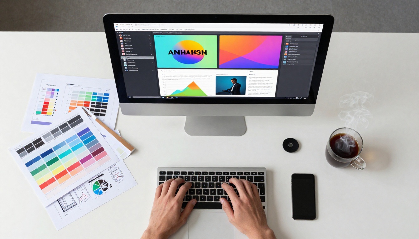Annual report design process at a creative workspace Annual report design process at a creative workspace