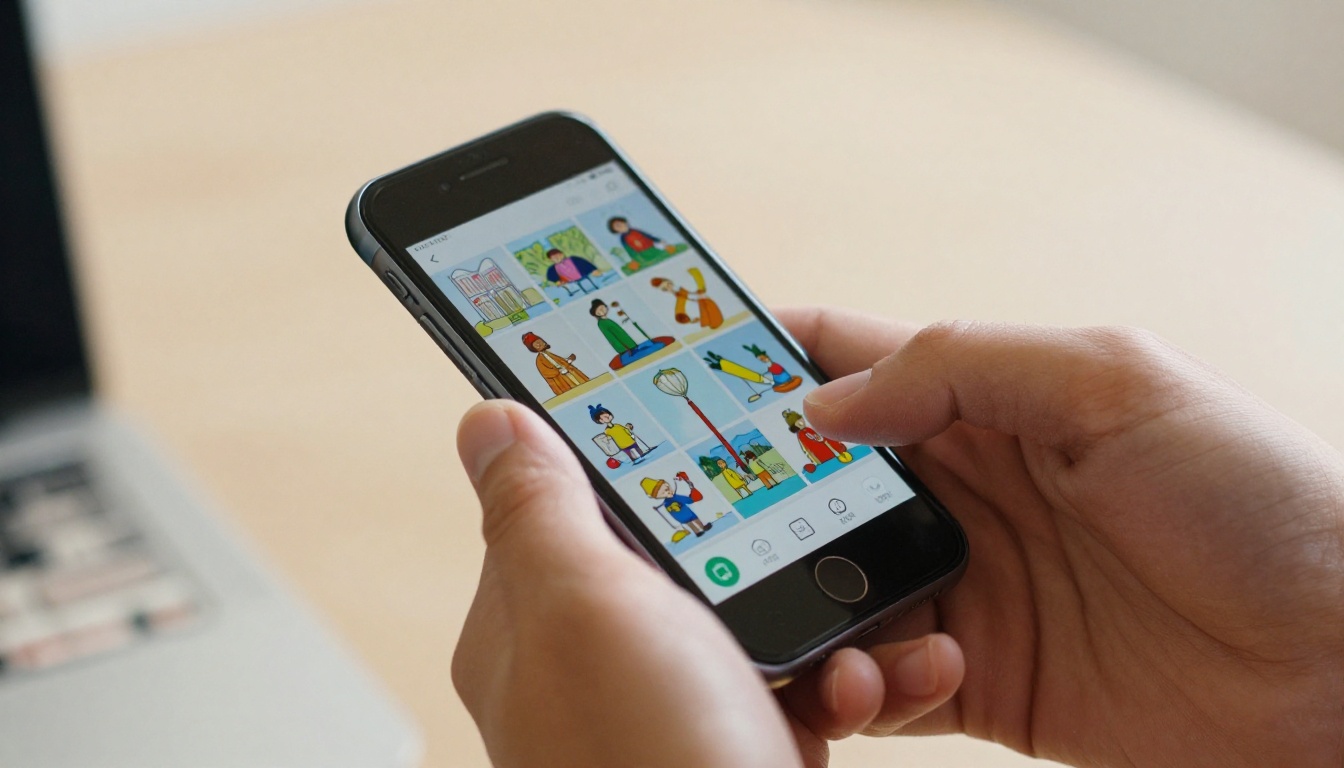 Smartphone showing interactive flipbook