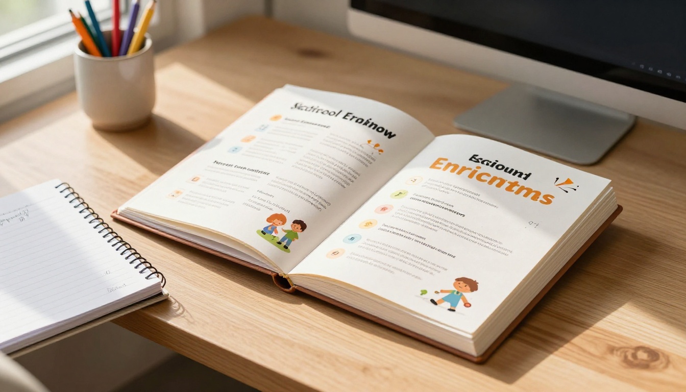 Preschool enrollment brochure displayed as interactive flipbook on desktop screen
