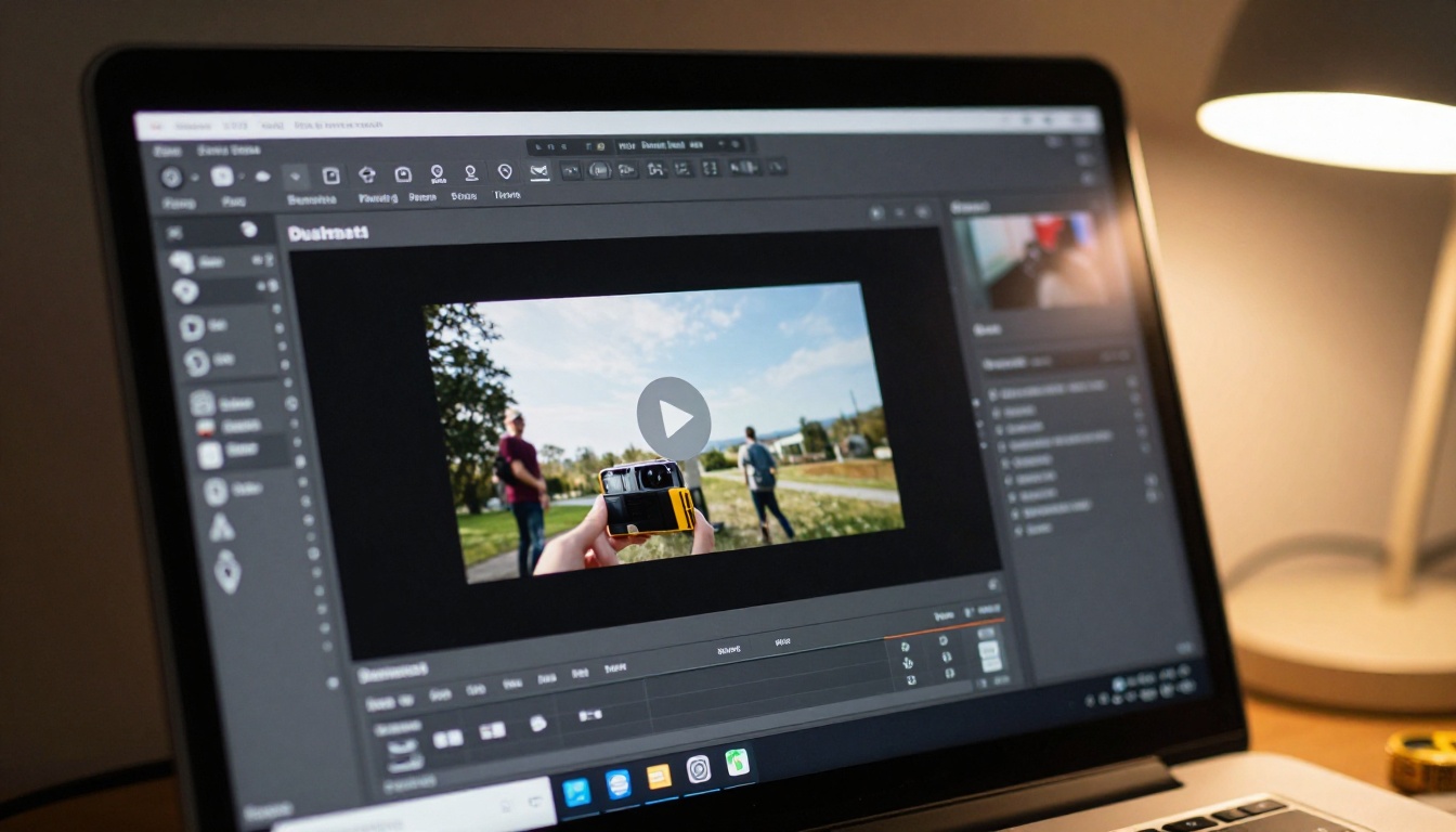 Video embedding panel in digital flipbook editor on monitor