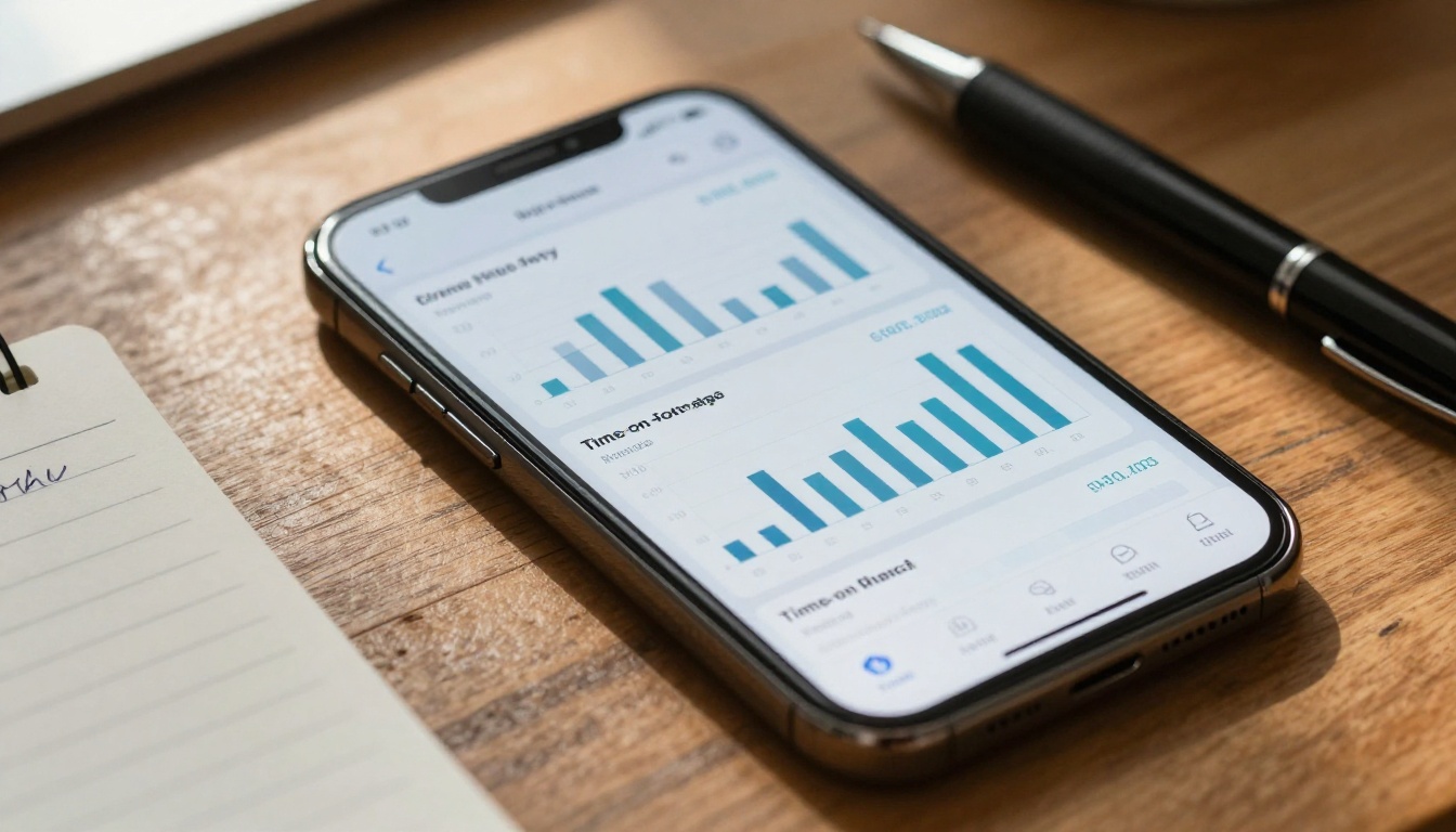 Smartphone analytics dashboard showing flipbook usage data