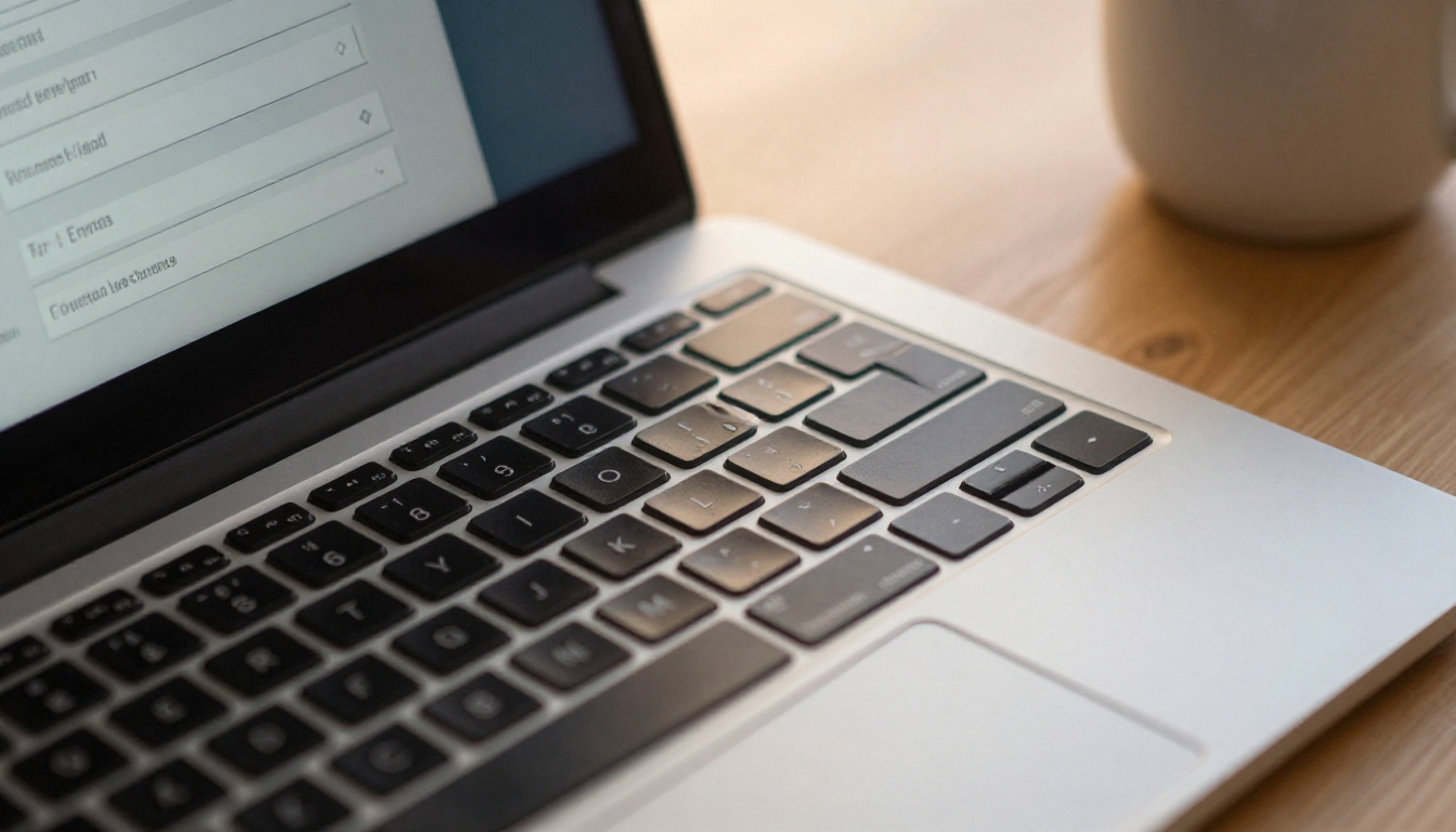 Laptop close-up showing a lead capture form embedded in a digital flipbook