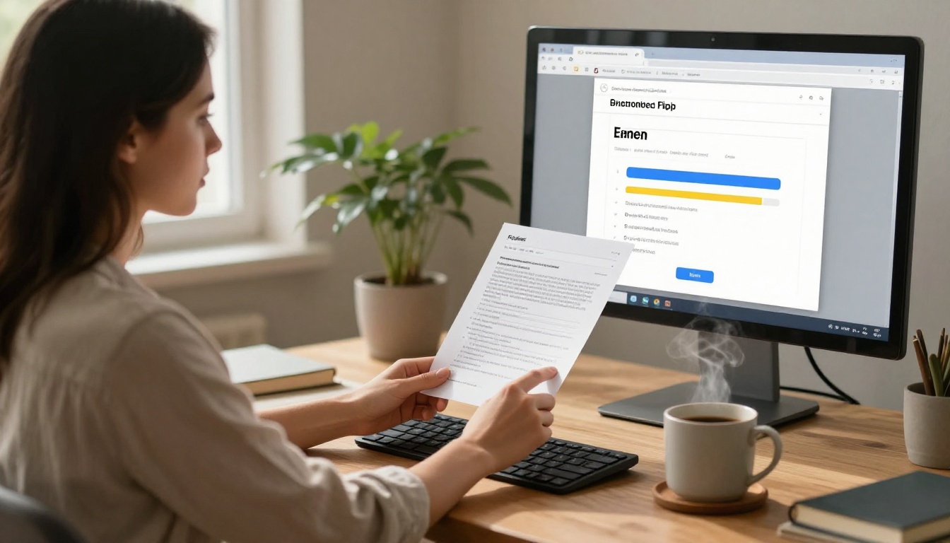 Woman uploading PDF to flipbook conversion platform