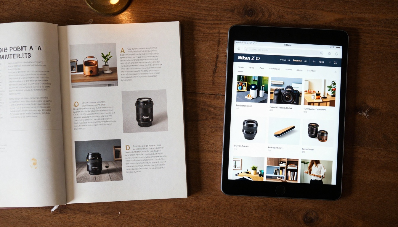 Comparison of printed brochure versus digital flipbook on tablet Comparison of printed brochure versus digital flipbook on tablet