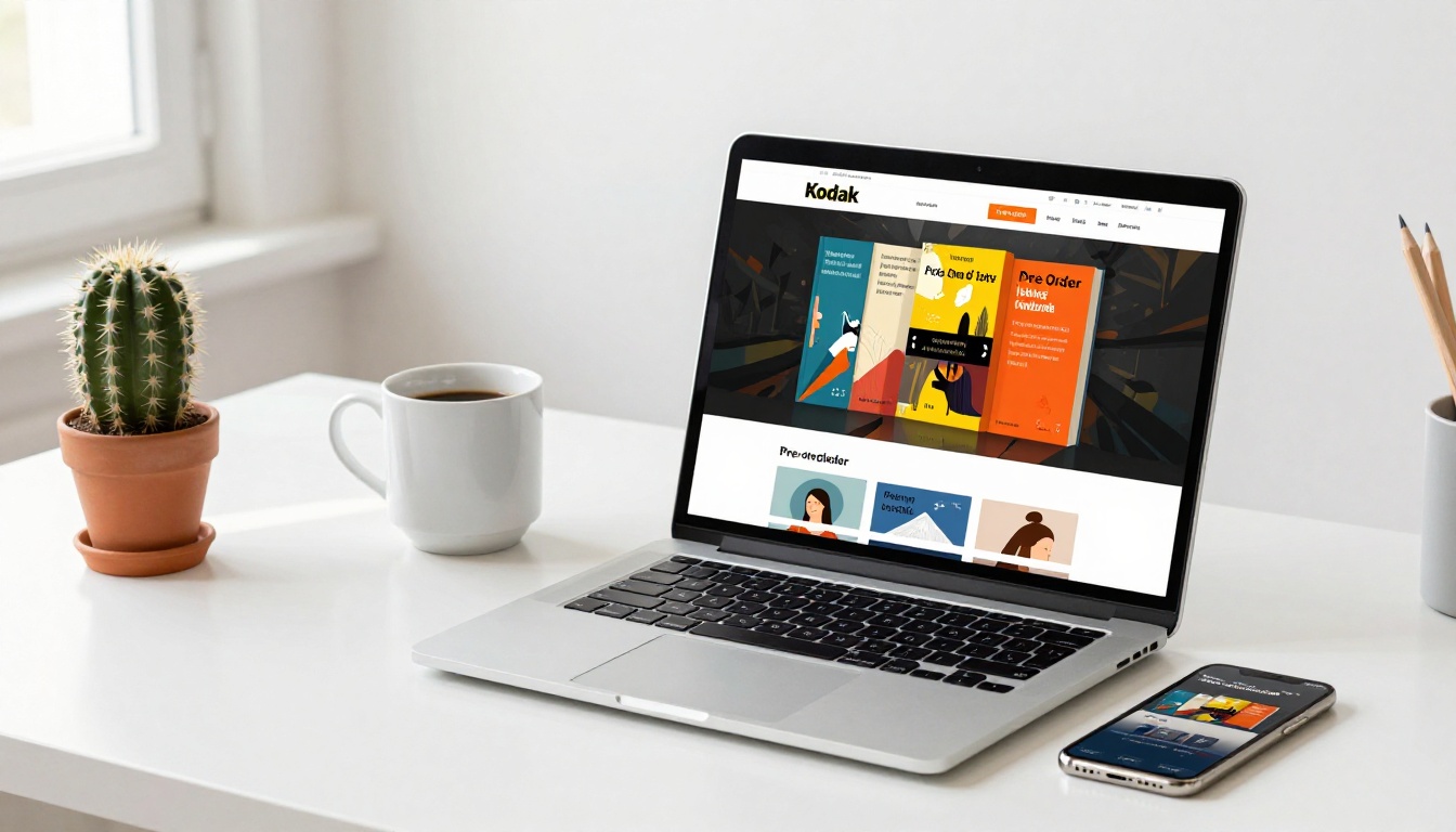 Pre-order landing page displayed on a laptop ready for book launch day