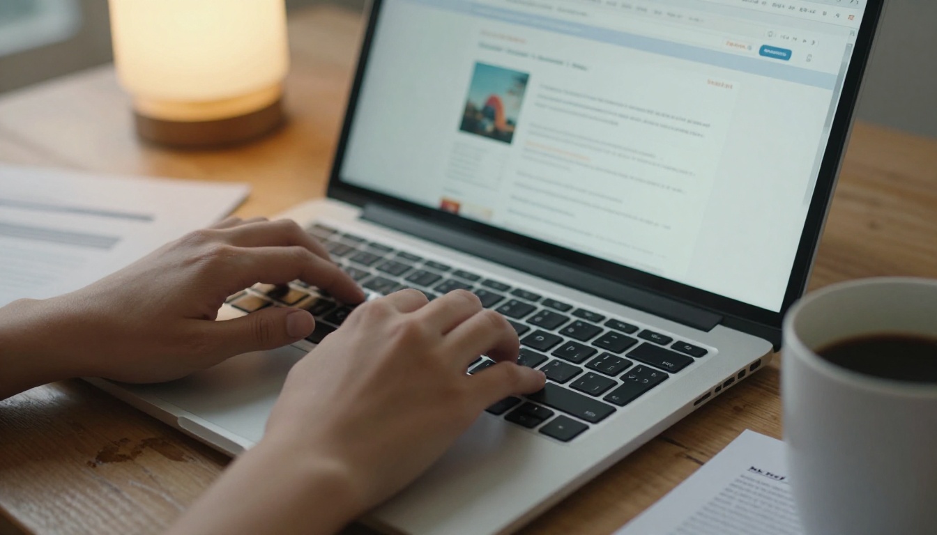 Author composing an email newsletter campaign for her book launch