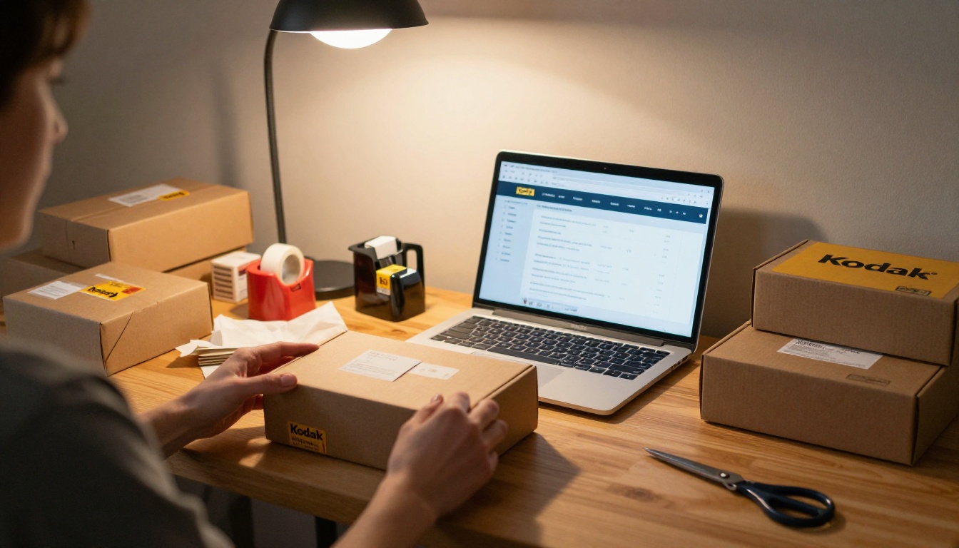 E-commerce business owner packaging orders while managing a sale campaign E-commerce business owner packaging orders while managing a sale campaign