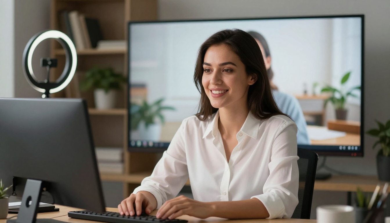 Virtual assistant on video call with client