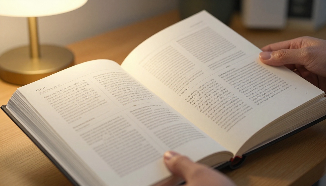 Hands flipping through pages of a bound portfolio book