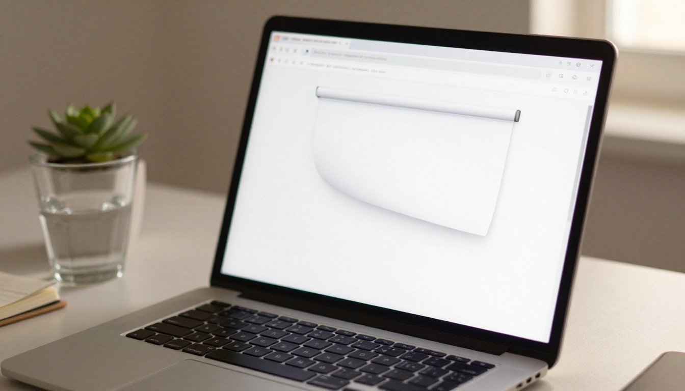 Laptop screen showing a digital flipbook with page-turning effect in a browser