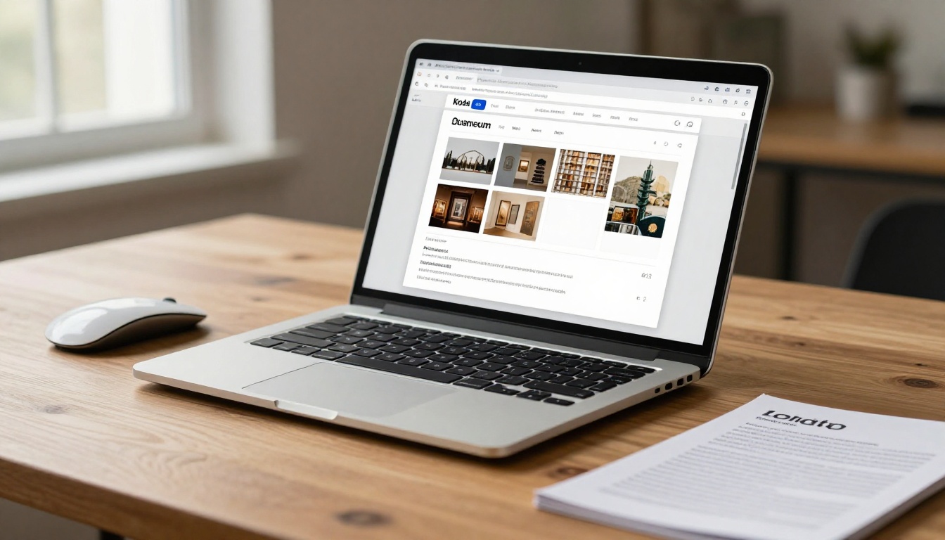 PDF upload interface showing museum brochure document being prepared for conversion